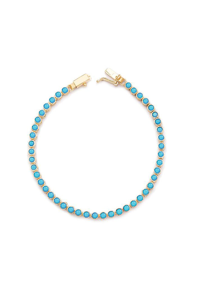 Tennis Bracelet I Turquoise Gold