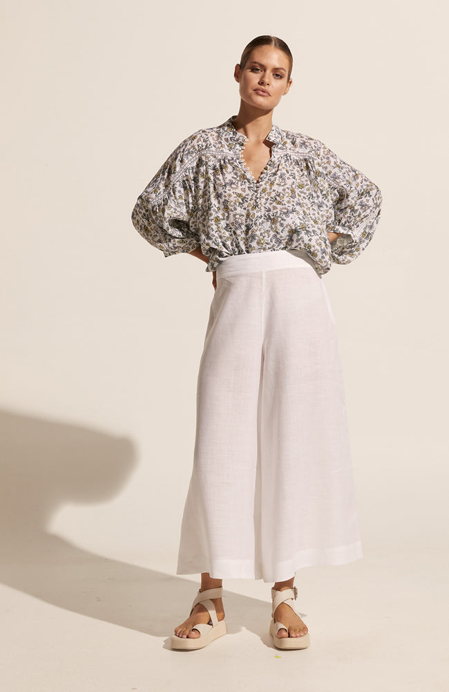 Court Wide Leg Pant - Porcelain